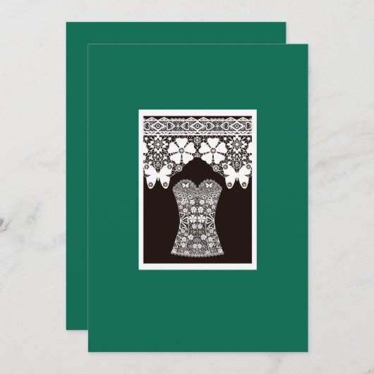 Witte kant romantische corset lacy elegant bridale kaart (Voorkant / Achterkant)