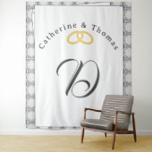 Witte Kant & Roos bladeren bruiloft Wandkleed (In situ)