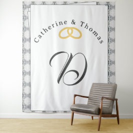 Witte Kant & Roos bladeren bruiloft Wandkleed