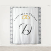 Witte Kant & Roos bladeren bruiloft Wandkleed (Voorkant)