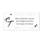 Witte Kant & Roos bladeren bruiloft Zelfinktende Stempel (Design)