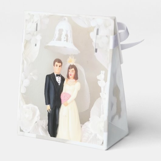 Witte Kant & Roos bladeren Monogram Bedankdoosjes (Achterkant)