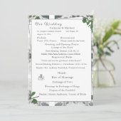 Witte kant & Roos bladeren nuptiale massa Programmakaart (Staand voorkant)