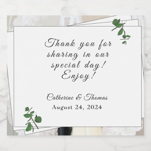 Witte Kant & Roos bladeren Voedsel & Drank Label S Bier Etiket (Enkel label)