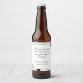 Witte Kant & Roos bladeren Voedsel & Drank Label S Bier Etiket (Voorkant)