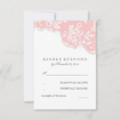  Witte Kant Roze Huwelijk RSVP (Voorkant)