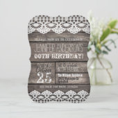 Witte kant & Rustiek Bruin Hout Volwassen Tiener V Kaart (Staand voorkant)