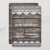 Witte kant, rustiek bruin hout volwassen tiener ve kaart (Voorkant / Achterkant)