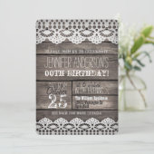 Witte kant, rustiek bruin hout volwassen tiener ve kaart (Staand voorkant)