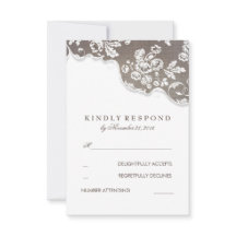  Witte Kant Rustieke bruiloft RSVP