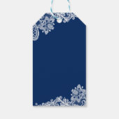 Witte kant snoerlichten bruidsdouche bedankje cadeaulabel (Achterkant)
