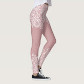 Witte kant & Stippen Girly Design Leggings (Rechts)