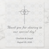  Witte kant Trouwdrank Label Set Wijn Etiket (Enkel label)