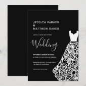 Witte Kant Trouwjurk Bruiloft Kaart (Voorkant / Achterkant)