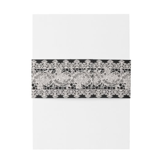  witte kant uitnodigingen wikkel (Achterkant Voorbeeld)