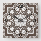 Witte kant vierkante klok (Voorkant)