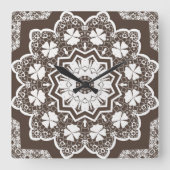 Witte kant vierkante klok (Voorkant)