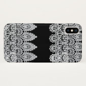 Witte kant vormt een delicate grens tegen zwart Case-Mate iPhone case (Achterkant (horizontaal))