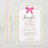 Witte kant Waterverf Snoep Strepen Sweet 16 Kaart (Voorkant / Achterkant)