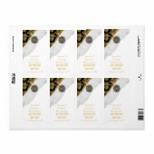 Witte kant zwart goud damast bruiloft wijn fles etiket (Full Sheet)