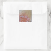 Witte Kanten Bloemige Dank Je Vierkante Sticker (Tas)