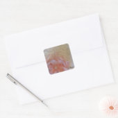 Witte Kanten Bloemige Dank Je Vierkante Sticker (Envelop)