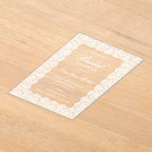 Witte Kanten Bruiloftsdouche Acryl Uitnodigingen (Laagn)