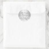 Witte Kanten & Doopsticker met Kruis Ronde Sticker (Tas)
