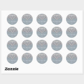 Witte Kanten Harten Romantische Charme Bruiloftssh Ronde Sticker (Vel)