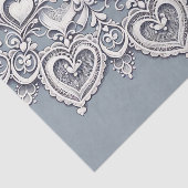 Witte Kanten Hartjes Romantische Charme Bruidsdouc Tissuepapier (Detail)