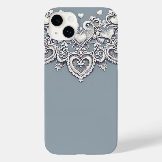 Witte Kanten Hartjes Romantische Charme Elegant Case-Mate iPhone Case (Achterkant)