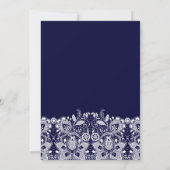 Witte kanten marine jongens baby shower uitnodigin kaart (Achterkant)