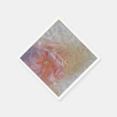 Witte Kanten Roze Bloem Met Parel Servetten (Hoek)