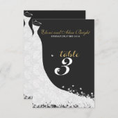 Witte kanten trouwjurk Tafel 3 Kaart (Voorkant / Achterkant)