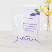 witte kantoorbehoeften en bloemen op hout kaart (Gele Bloem)