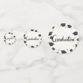 Witte Kap & Confetti Afstudeercongrats Confetti