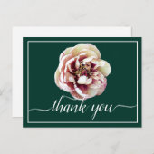 Witte & karmozijnrode pioen groene achtergrond dan briefkaart (Voorkant / Achterkant)