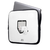 Witte kasthoes op laptophoes laptop sleeve (Voorkant Links)