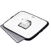 Witte kasthoes op laptophoes laptop sleeve (Voorkant onderkant)
