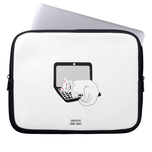 Witte kasthoes op laptophoes laptop sleeve (Voorkant)