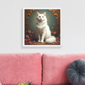 Witte Kat 5D Diamant Schilderen Kit  Canvas Afdruk (Insitu (Woonkamer))