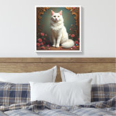 Witte Kat 5D Diamant Schilderen Kit  Canvas Afdruk (Insitu (Slaapkamer))