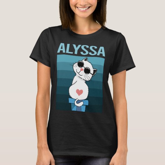 Witte Kat - Alyssa Naam T-shirt (Voorkant)