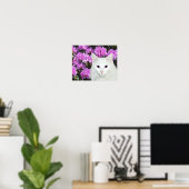 Witte kat azaleas poster (Thuiskantoor)