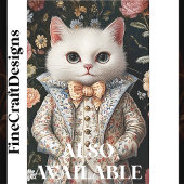 Witte Kat Barok Geborduurd Outfit CB7 Découpage Tissuepapier