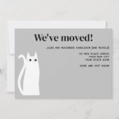 Witte Kat Bewegend Nieuw Huis Aankondiging (Voorkant)