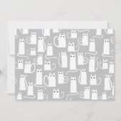 Witte Kat Bewegend Nieuw Huis Aankondiging (Achterkant)