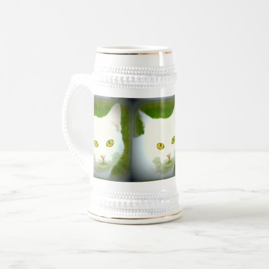 witte kat bierpul (Voorkant links)