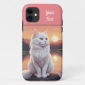 Witte kat bij het meer Case-Mate iPhone case (Achterkant)