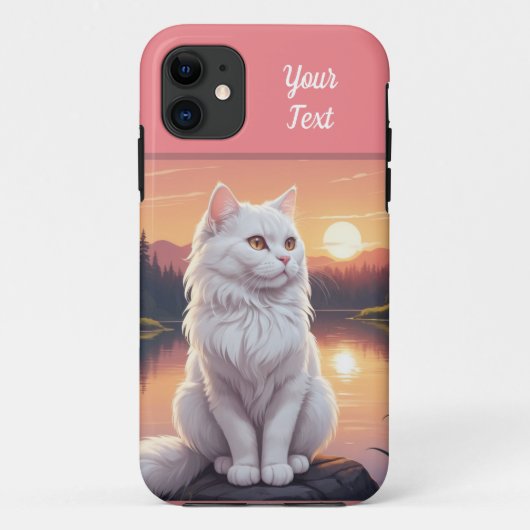 Witte kat bij het meer Case-Mate iPhone case (Achterkant)